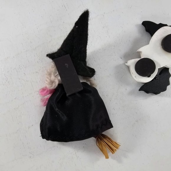 Vintage Handmade Halloween Magnet Witch Ghost Bat - Picture 6 of 7